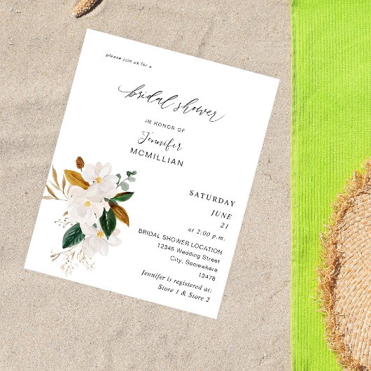 Budget Magnolia Weißes Brautparty Flyer