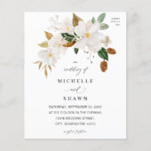 Budget Magnolia White Floral Wedding (Vorderseite)