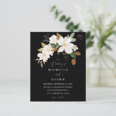 Budget Magnolia White Floral Wedding - Black (Stehend Vorderseite)