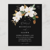 Budget Magnolia White Floral Wedding - Black (Vorderseite)