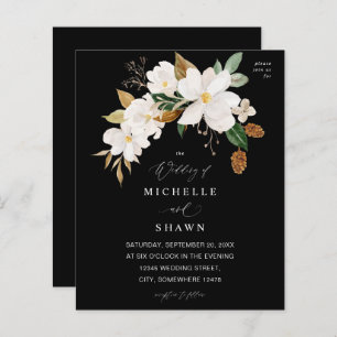 Budget Magnolia White Floral Wedding - Black
