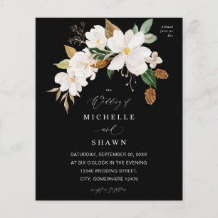 Budget Magnolia White Floral Wedding - Black Flyer