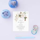 Budget Magnolia White Floral Wedding Flyer (Einzeln)