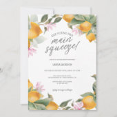 Budget Main Squeeze Lemon Wreath Bridal Shower Einladung (Vorderseite)