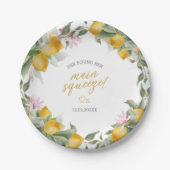 Budget Main Squeeze Lemon Wreath Bridal Shower Pappteller (Vorderseite)