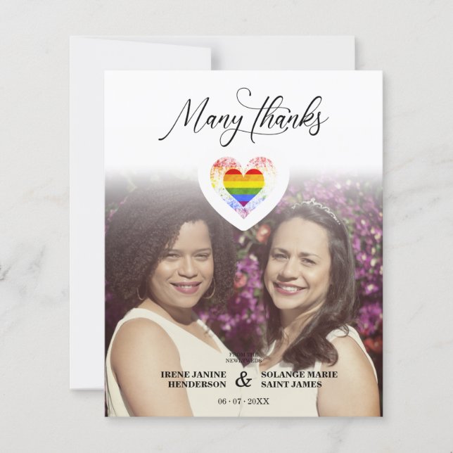 Budget Many Thanks LGBT Rainbow Pride Heart Photo (Vorderseite)