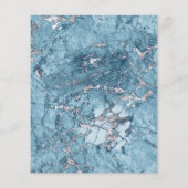Budget Marble Blue Silver Wedding Einladung (Rückseite)