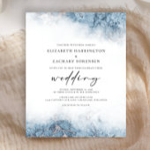 Budget Marble Blue Silver Wedding Einladung