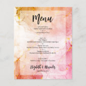 Budget Marble Wedding Menu Flyer (Vorne)