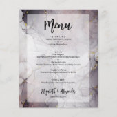 Budget Marble Wedding Menu Flyer (Vorne)