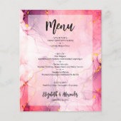 Budget Marble Wedding Menu Flyer (Vorne)
