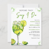 Budget Margarita Wedding Couple Dusche Einladung (Vorderseite)