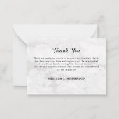 Budget Marmor 3 Foto Beileid Beerdigung Danke Mitteilungskarte (Rückseite)