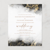 Budget Marmor Black Gold Einladung Hochzeitsfeiern (Vorderseite)