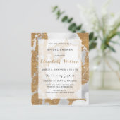 Budget Marmor Gold Bridal Dusche Einladung (Stehend Vorderseite)