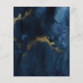 Budget Marmor Navy Blue Gold Hochzeit Einladung (Rückseite)