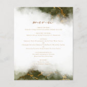Budget Marmor Olive Green Gold Wedding Menü (Vorderseite)