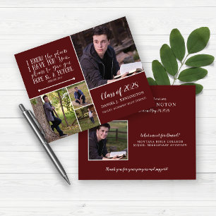 Budget Maroon Christlich Abschluss FotoCollage