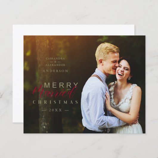 Budget Married & Merry Newlywed Photo Christmas (Vorne/Hinten)