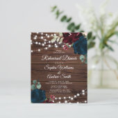 Budget Marsala & Navy Probe Dinner Einladung (Stehend Vorderseite)