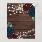 BUDGET Marsala & Navy Rustikales Holz Save the Dat (Rückseite)