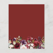 Budget Marsala & Pink Rose Kinderdusche Einladung (Rückseite)