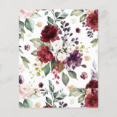 Budget Marsala Rose Floral Wedding Einladung (Rückseite)