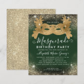 Budget Masquerade Green Gold Glam Glitzer Geburtst (Vorne/Hinten)
