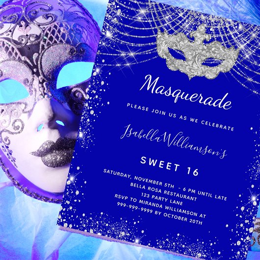 Budget Masquerade königsblau silber Sweet 16