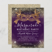 Budget Masquerade Lila Gold Glitzer Geburtstag (Vorne/Hinten)