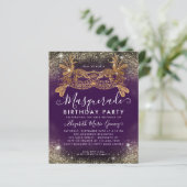 Budget Masquerade Lila Gold Glitzer Geburtstag (Stehend Vorderseite)