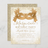 Budget Masquerade White Gold Glitzer Staub Geburts (Vorne/Hinten)