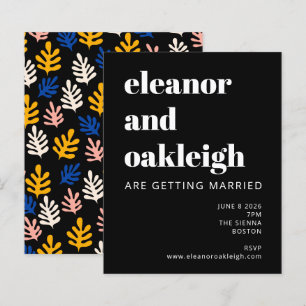 Budget Matisse Botanical Black Bold Wedding Einlad