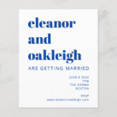 Budget Matisse Botanical Blue Black Wedding Einlad (Vorderseite)