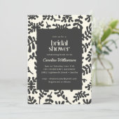 Budget Matisse Botanisches Schwarz-weißes Brautpar Einladung (Stehend Vorderseite)