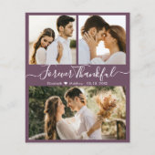 Budget Mauve Foto Collage Wedding Vielen Dank Flye (Vorderseite)