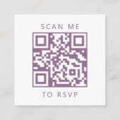 Budget Mauve Script Wedding QR Code RSVP Begleitkarte (Rückseite)