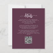 Budget Mauve Silver Floral QR Code Wedding Invite (Rückseite)