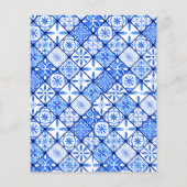 Budget Mediterrane Tile Lemon Hochzeit Einladung (Rückseite)