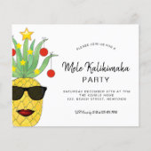 Budget Mele Kalikimaka Party Ananas Einladung (Vorderseite)