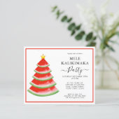 Budget Mele Kalikimaka Watermelon-Party Einladung (Stehend Vorderseite)