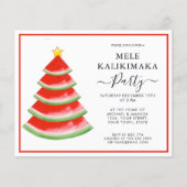 Budget Mele Kalikimaka Watermelon-Party Einladung (Vorderseite)