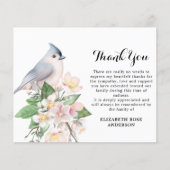 Budget Memorial Bird Floral Beerdigung Vielen Dank (Vorderseite)