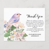 Budget Memorial Bird Floral Beileid Vielen Dank (Vorderseite)