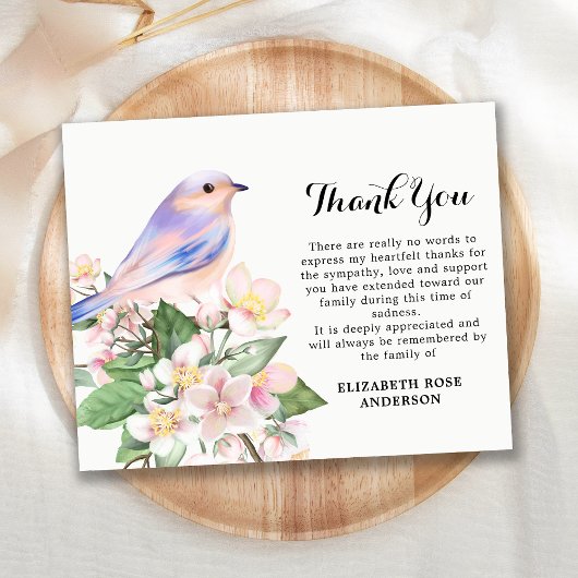 Budget Memorial Bird Floral Beileid Vielen Dank
