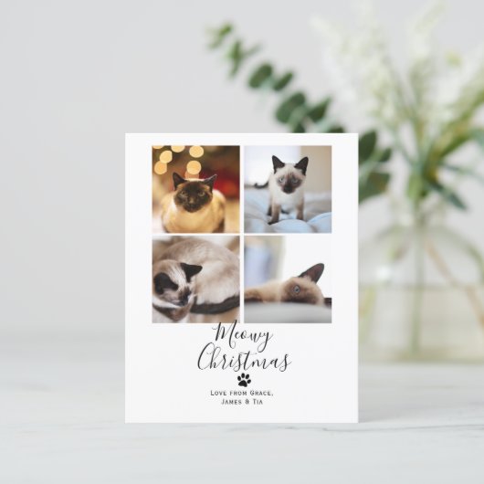 BUDGET MeowChristmas Pet Weihnachtskarte (Stehend Vorderseite)