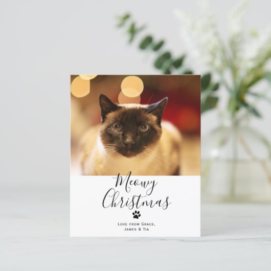 BUDGET MeowChristmas Pet Weihnachtskarte (Stehend Vorderseite)