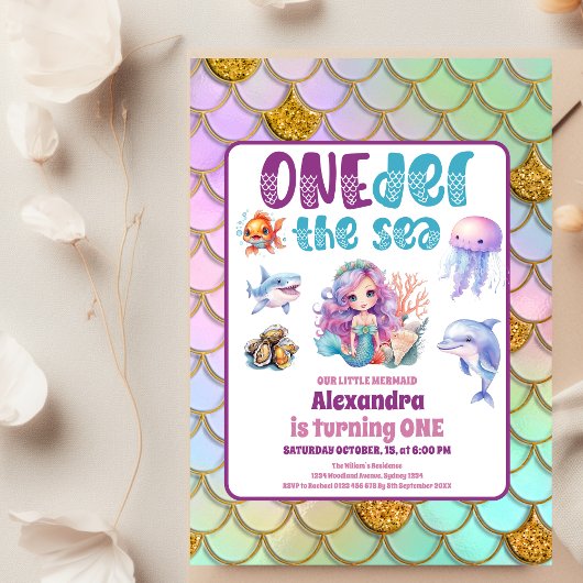 Budget Mermaid 1. Geburtstag Party Flyer