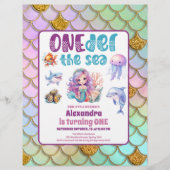 Budget Mermaid 1. Geburtstag Party Flyer (Vorne)