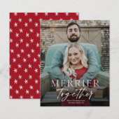 Budget Merrier Together Foto Frohe Weihnachtskarte (Vorne/Hinten)